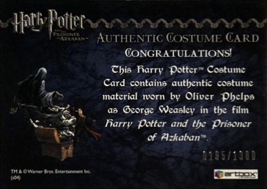 George Weasley's Red Quidditch Costume - Back