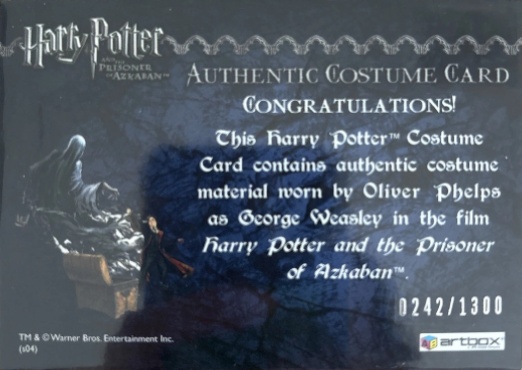 George Weasley's Red Quidditch Costume - Back