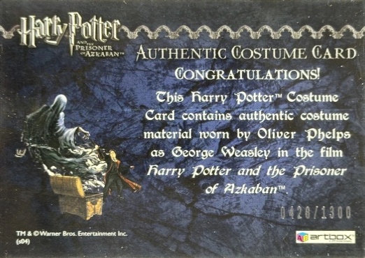 George Weasley's Red Quidditch Costume - Back