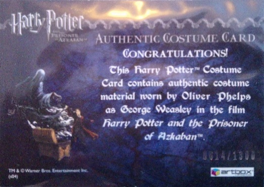 George Weasley's Red Quidditch Costume - Back