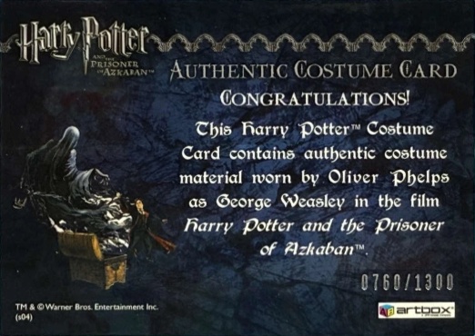 George Weasley's Red Quidditch Costume - Back