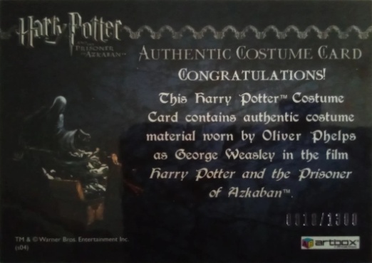 George Weasley's Red Quidditch Costume - Back