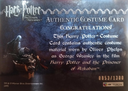 George Weasley's Red Quidditch Costume - Back