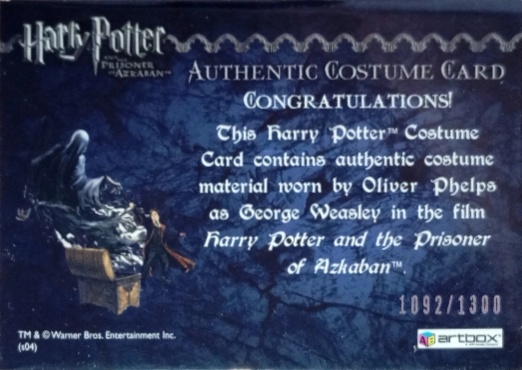 George Weasley's Red Quidditch Costume - Back