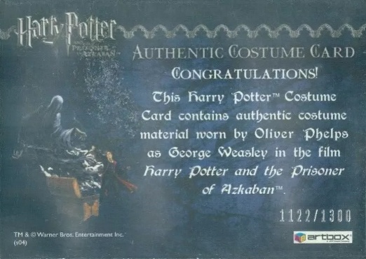 George Weasley's Red Quidditch Costume - Back