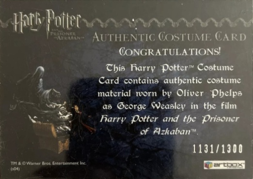 George Weasley's Red Quidditch Costume - Back