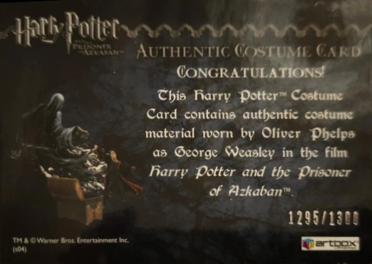 George Weasley's Red Quidditch Costume - Back