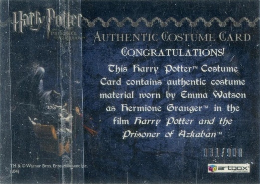 Hermione Granger's Black School Robe - Back