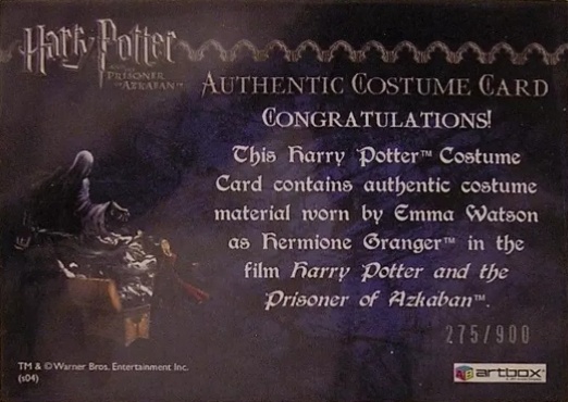 Hermione Granger's Black School Robe - Back