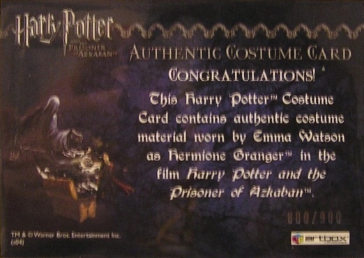 Hermione Granger's Black School Robe - Back