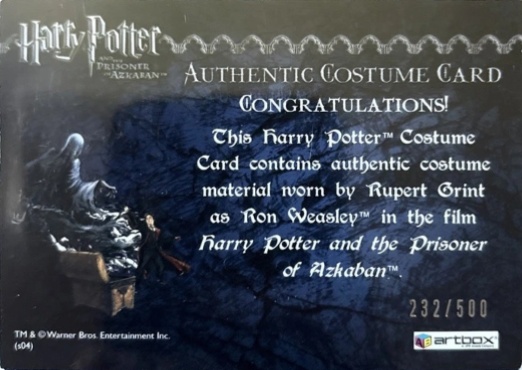 Ron Weasley's Black Cloak - Back