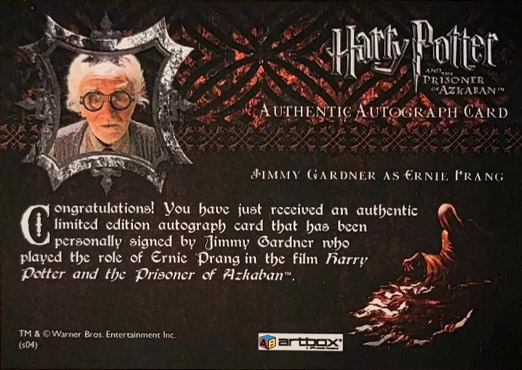 Jimmy Gardner as Ernie Prang - Back