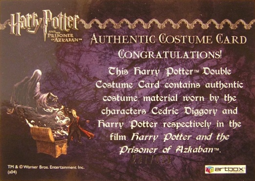 Cedric Diggory  Harry Potter Quidditch Robes - Back