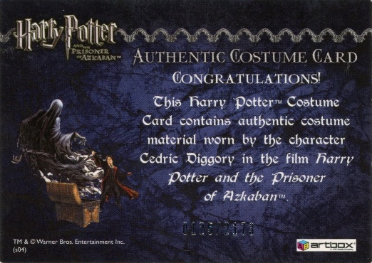 Cedric Diggory's Quidditch Robe - Back