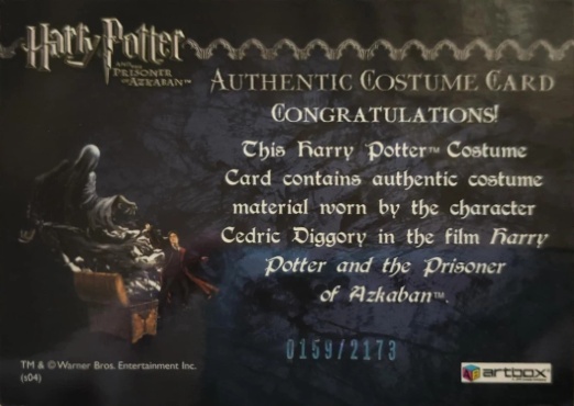 Cedric Diggory's Quidditch Robe - Back