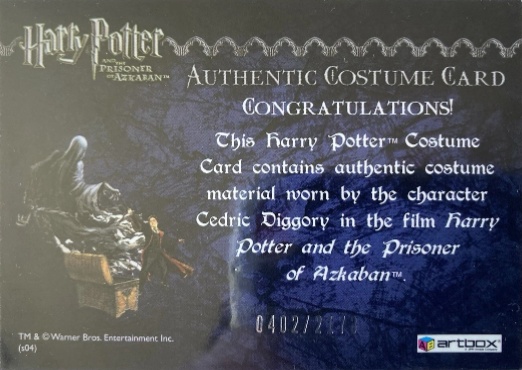 Cedric Diggory's Quidditch Robe - Back