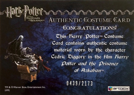 Cedric Diggory's Quidditch Robe - Back