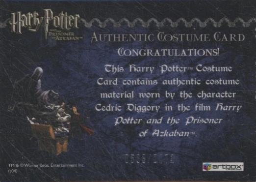 Cedric Diggory's Quidditch Robe - Back