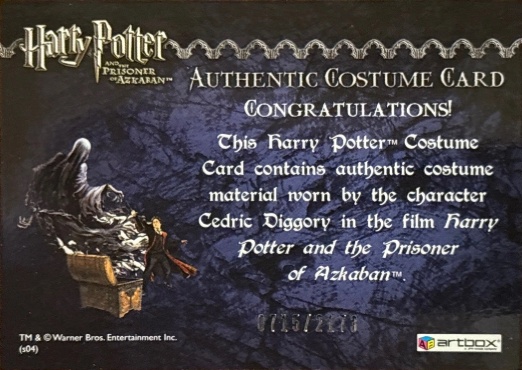 Cedric Diggory's Quidditch Robe - Back