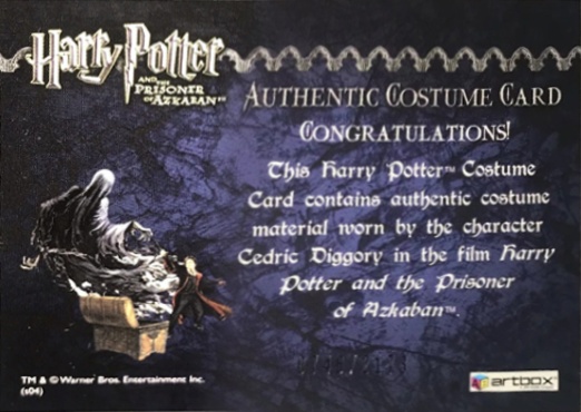 Cedric Diggory's Quidditch Robe - Back