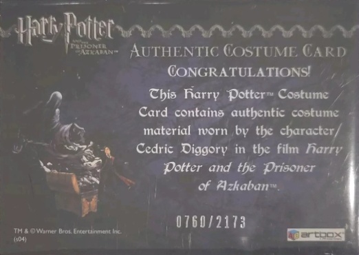 Cedric Diggory's Quidditch Robe - Back