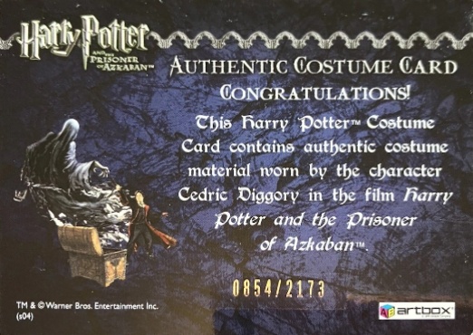 Cedric Diggory's Quidditch Robe - Back