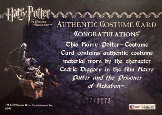 Cedric Diggory's Quidditch Robe - Back