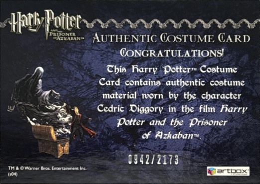 Cedric Diggory's Quidditch Robe - Back