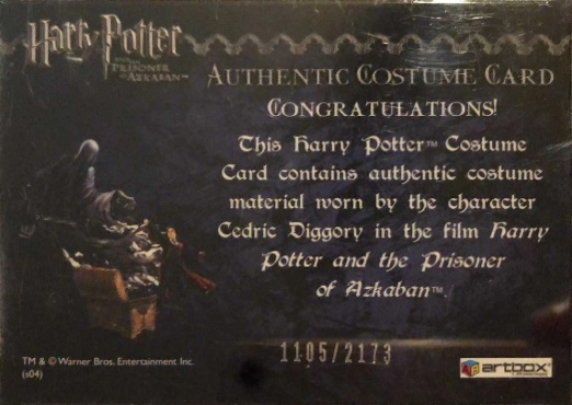 Cedric Diggory's Quidditch Robe - Back