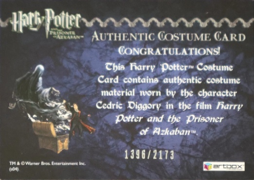 Cedric Diggory's Quidditch Robe - Back