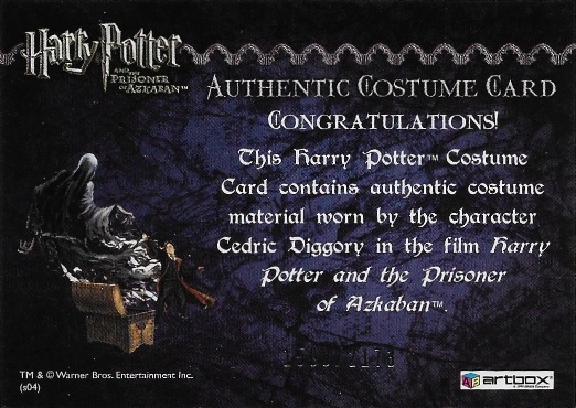 Cedric Diggory's Quidditch Robe - Back