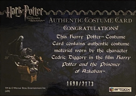 Cedric Diggory's Quidditch Robe - Back