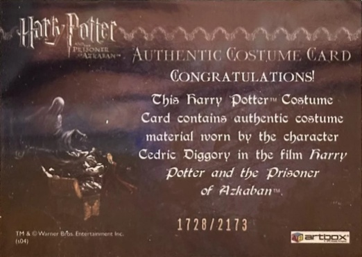 Cedric Diggory's Quidditch Robe - Back