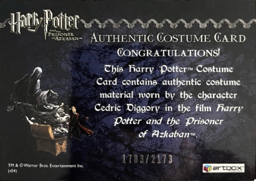 Cedric Diggory's Quidditch Robe - Back