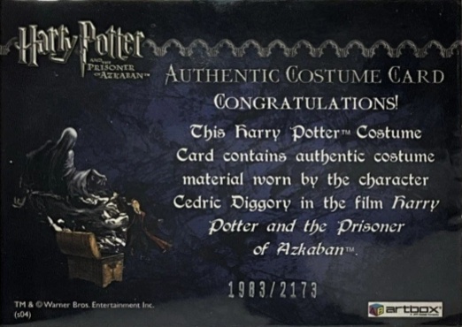 Cedric Diggory's Quidditch Robe - Back