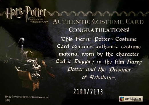 Cedric Diggory's Quidditch Robe - Back