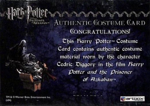 Cedric Diggory's Quidditch Robe - Back