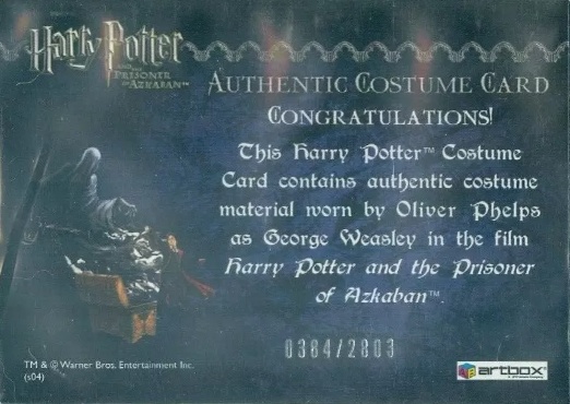 George Weasley's Quidditch Costume - Back