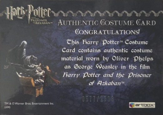 George Weasley's Quidditch Costume - Back