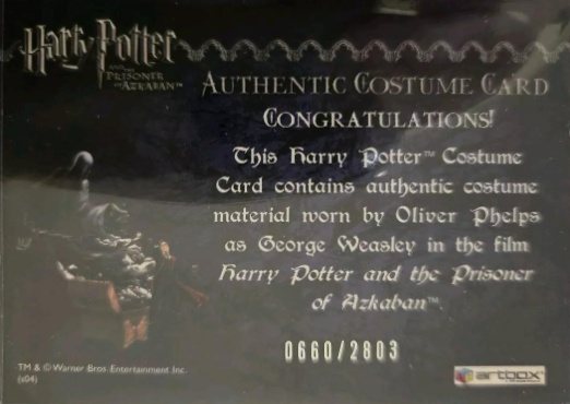George Weasley's Quidditch Costume - Back