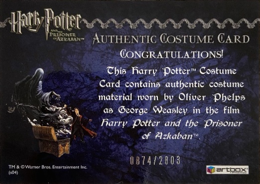 George Weasley's Quidditch Costume - Back