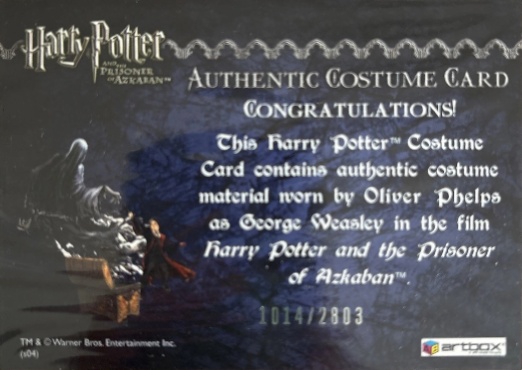 George Weasley's Quidditch Costume - Back