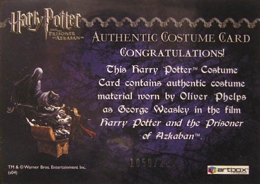 George Weasley's Quidditch Costume - Back