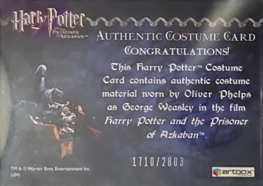 George Weasley's Quidditch Costume - Back