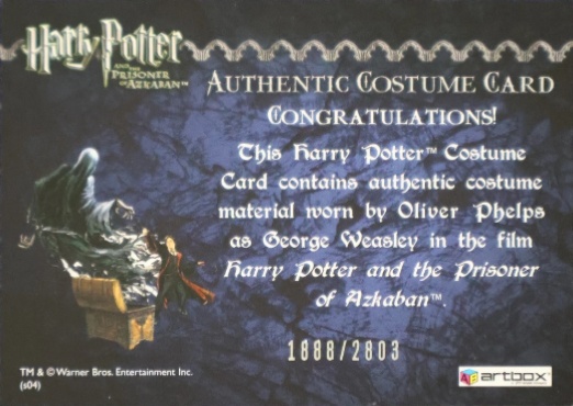 George Weasley's Quidditch Costume - Back