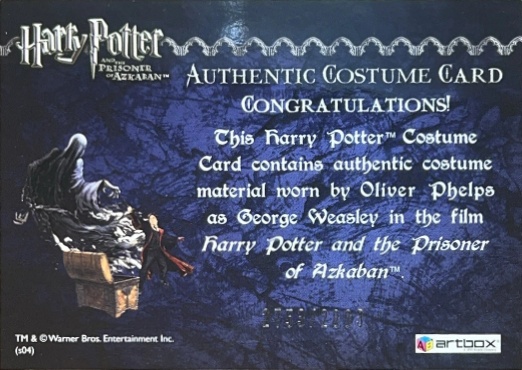 George Weasley's Quidditch Costume - Back