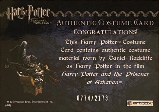 Harry Potter's Quidditch Costume - Back