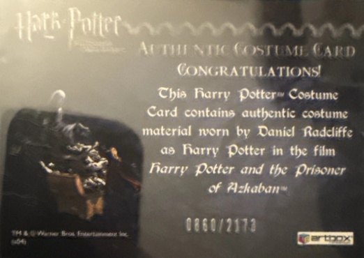 Harry Potter's Quidditch Costume - Back