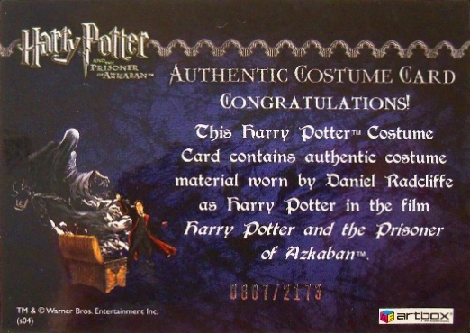 Harry Potter's Quidditch Costume - Back