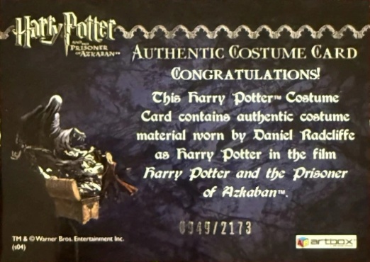 Harry Potter's Quidditch Costume - Back